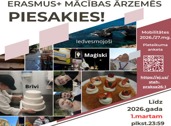 Erasmus+ mācības ārzemēs – piesakies!