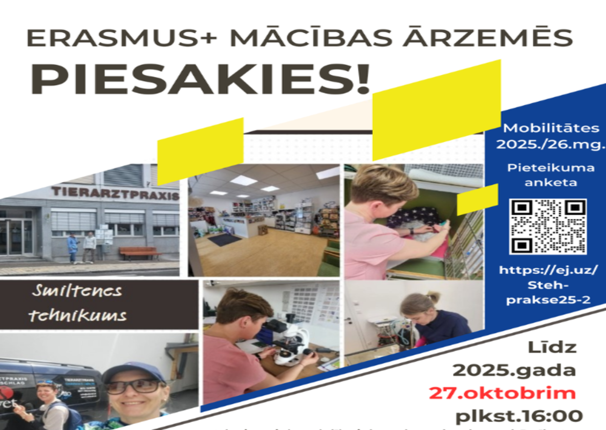 Erasmus+ mācības ārzemēs – piesakies!