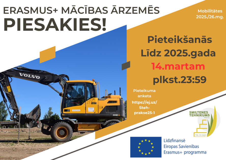 Pieteikšanās Erasmus+ mobilitātēm pagarināta!