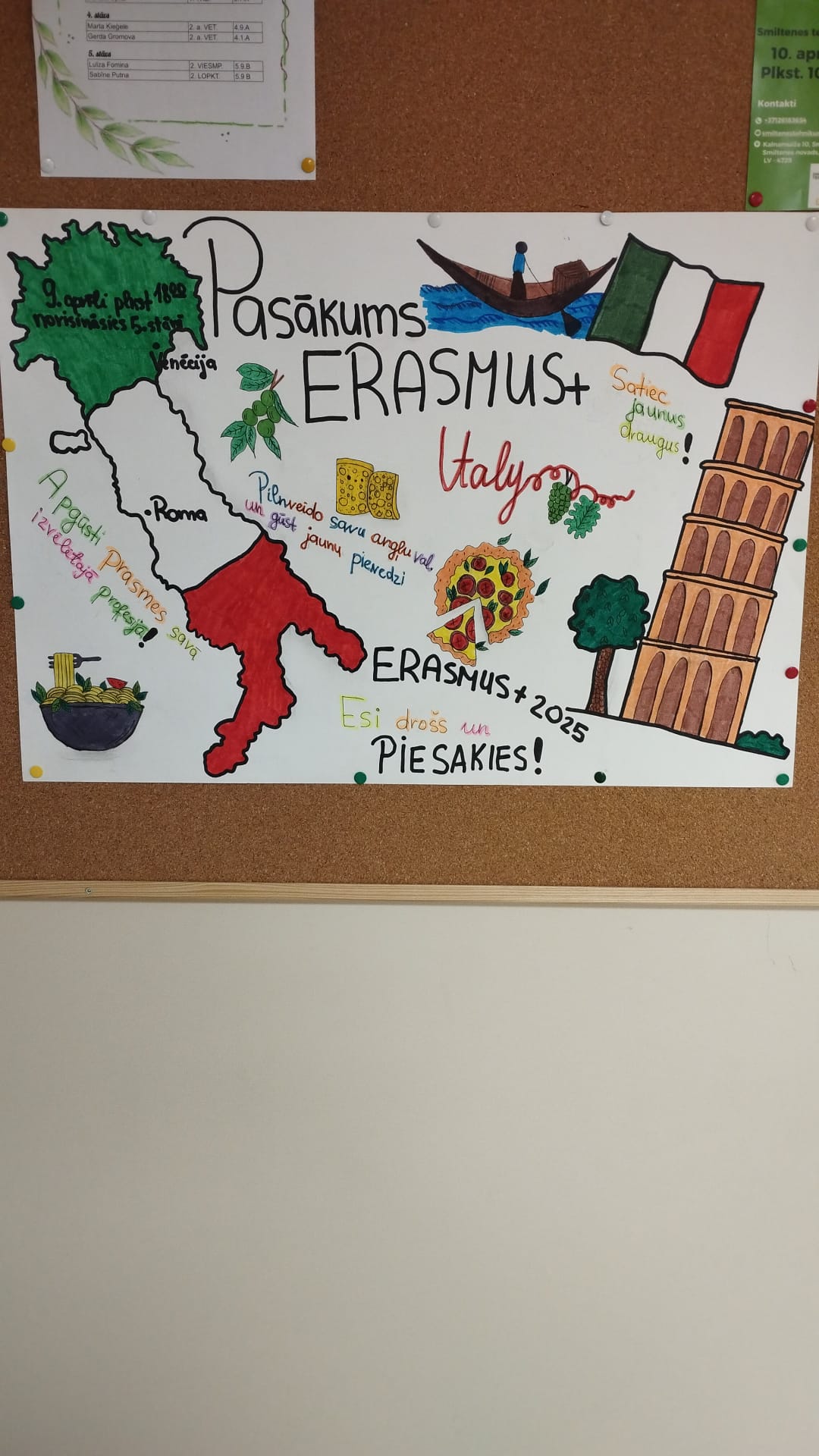 Elīna Ozoliņa un Maruta Meldere dalījās ar savu Erasmus+ pieredzi un iedvesmoja mūsu skolas jauniešus